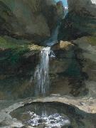 Caspar Wolf The Geltenbach Falls in the Lauenen Valley with an Ice Bridge Sweden oil painting artist
